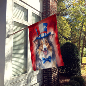 Collie Patriotic American House Flag - 194030955284