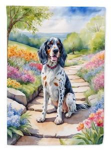 English Setter Spring Path House Flag - 194030983355