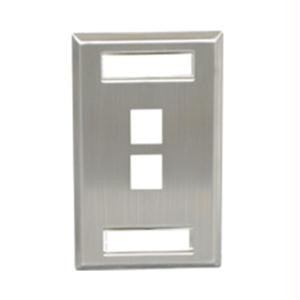 Faceplate- Id- Stainless- 1-gang- 2-port - 633758037419 Faceplate- Id- Stainless- 1-gang- 2-port - 633758037419
