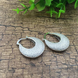 Poetic Pave Hoops Reversible Silver Earrings - 702921593646