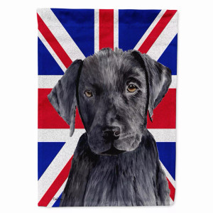 Labrador with English Union Jack British Flag Flag Canvas House Size - 615872819584