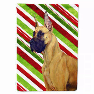 Great Dane Candy Cane Holiday Christmas Flag Canvas House Size - 705332101189