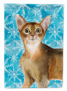 Winter Snowflake Cat Art Flag Canvas - 194030048177
