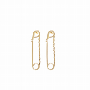 Small Twisted Safety Pin Earrings - 000458452147