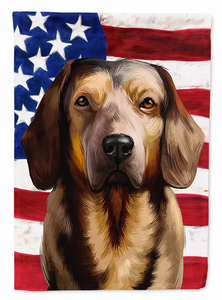 American Flag with Dog Artwork Flag Canvas House Size - 194030217825