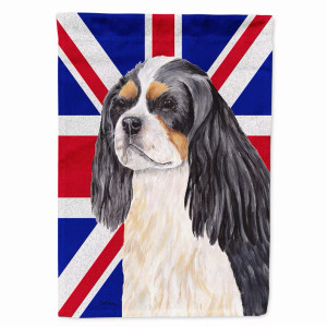 Cavalier Spaniel with English Union Jack British Flag Flag Canvas House Size - 615872829705