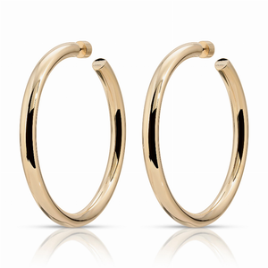 Eklexic Kelly Hoops, 1.5 Inch, Gold Plated, Sleek Polished Fit