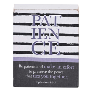 Tabletop Plaque Patience White 3x4 - 603799626262