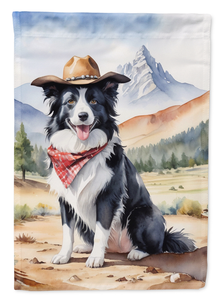 Border Collie Cowboy Welcome Garden Flag - 194030956915