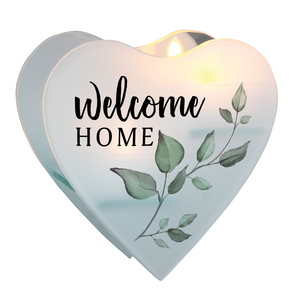 Glass Wall Tealight Welcome Home - 603799627115
