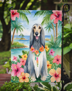 Afghan Hound Luau Garden Flag - 194030968659