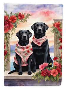 Black Labrador Retriever Two Hearts Garden Flag - 194030926321