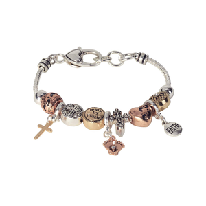 Bracelet Walk By Faith 3T Bead Silver Pl - 603799467506