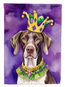 German Shorthaired Pointer King of Mardi Gras Garden Flag - 194030929858