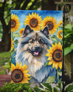 Keeshond in Sunflowers Garden Flag - 194030961155