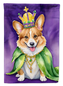 Corgi King of Mardi Gras Garden Flag - 194030930373