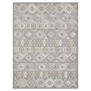 3’ x 5’ Gray Ivory Aztec Pattern Indoor Outdoor Area Rug - 606114593003 3’ x 5’ Gray Ivory Aztec Pattern Indoor Outdoor Area Rug - 606114593003