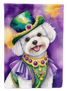 Bichon Frise King of Mardi Gras Garden Flag - 194030929285