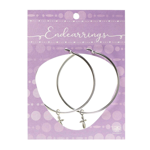 Earring 2" With Petal Cross Wire Close - 603799466424