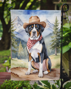 Greater Swiss Mountain Dog Cowboy Welcome Garden Flag - 194030957486