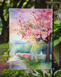 Michigan Apple Blossoms in Watercolor Garden Flag - 198453215277