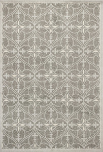 7'x10' Grey Machine Woven UV Treated Ogee Indoor Outdoor Area Rug - 4512822808680