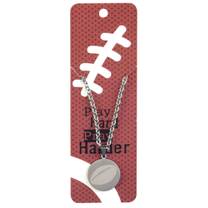 Necklace Football Pray Hard Him Ssteel - 603799594660