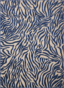 4’ x 6’ Navy Zebra Pattern Indoor Outdoor Area Rug - 4512822786308