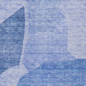 9' X 12' Navy Blue And Denim Blue Abstract Washable Indoor Outdoor Area Rug - 608219216085