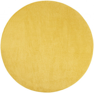 8' X 8' Yellow Round Non Skid Indoor Outdoor Area Rug - 606114457312