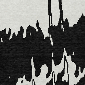 10' X 14' Black And Ivory Abstract Washable Indoor Outdoor Area Rug - 880016813487