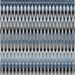 9' X 12' Gray Charcoal And Silver Southwestern Washable Indoor Outdoor Area Rug - Gray, Charcoal, Silver