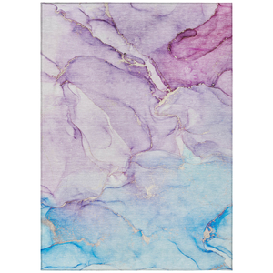 8' X 10' Purple Abstract Washable Indoor Outdoor Area Rug