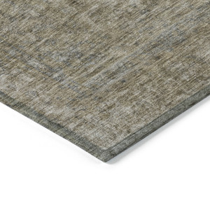 9' X 12' Pewter And Beige Abstract Washable Indoor Outdoor Area Rug