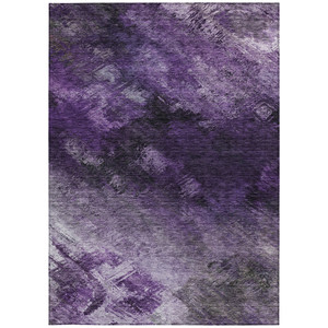 10' X 14' Purple Eggplant And Lavender Abstract Washable Indoor Outdoor Area Rug