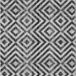 8' X 10' Black Gray And Silver Geometric Washable Indoor Outdoor Area Rug