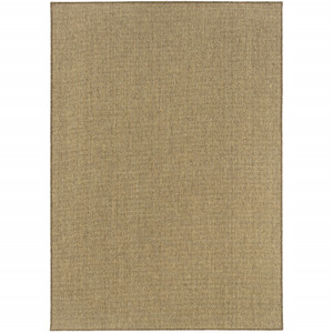8' X 11' Tan Stain Resistant Indoor Outdoor Area Rug - Tan