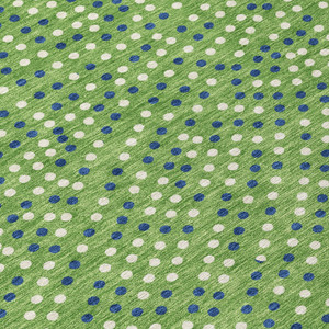 10' X 14' Green Blue And Ivory Polka Dot Washable Indoor Outdoor Area Rug