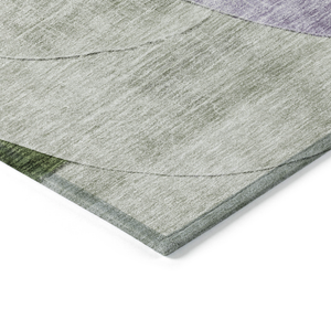 8' X 10' Lavender Purple And Green Geometric Washable Indoor Outdoor Area Rug