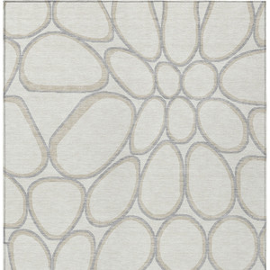 10' X 14' Ivory And Gray Abstract Washable Indoor Outdoor Area Rug Transitional Style - Ivory, Gray Color