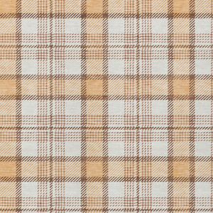 9' X 12' Peach And Beige Plaid Washable Indoor Outdoor Area Rug