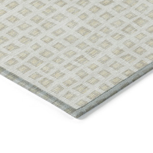 8' Ivory And Beige Round Geometric Washable Indoor Outdoor Area Rug - 608219150532