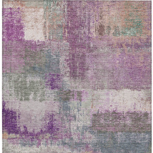 10' X 14' Lavender And Purple Abstract Washable Indoor Outdoor Area Rug Transitional Style - Lavender, Purple Color