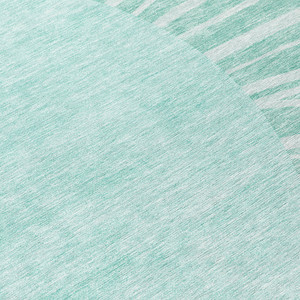 8' Teal Blue Aqua And Mint Green Round Abstract Washable Indoor Outdoor Area Rug - Teal Blue, Aqua, Mint Green