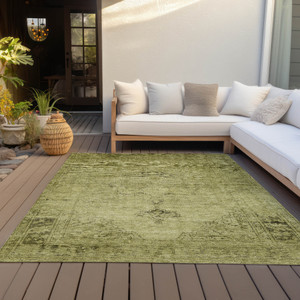 9' X 12' Khaki Brown And Taupe Oriental Washable Indoor Outdoor Area Rug