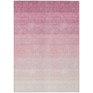 8' X 10' Pink And Ivory Ombre Washable Indoor Outdoor Area Rug