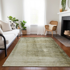 8' X 10' Taupe Beige And Chocolate Abstract Washable Indoor Outdoor Area Rug