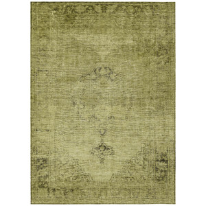8' X 10' Khaki Brown And Taupe Oriental Washable Indoor Outdoor Area Rug