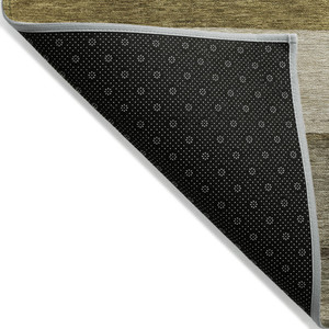 8' Coffee Ivory And Gray Round Abstract Washable Indoor Outdoor Area Rug