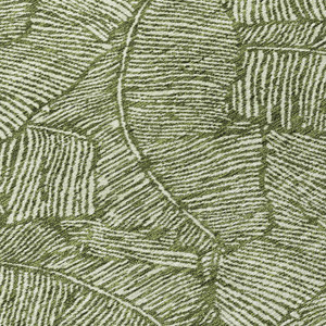 8' Olive Green And Light Green Round Floral Washable Indoor Outdoor Area Rug